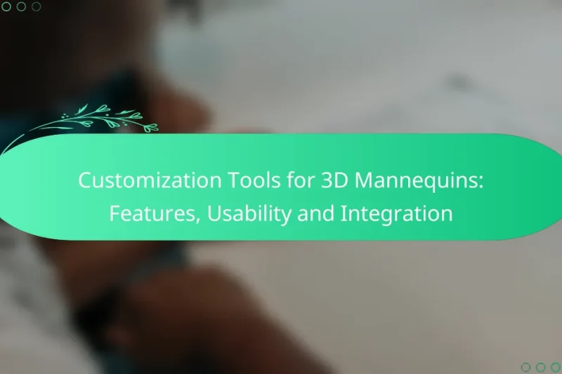 Customization Tools for 3D Mannequins: Features, Usability and Integration