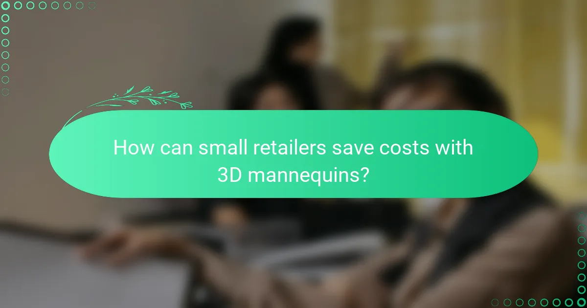 How can small retailers save costs with 3D mannequins?