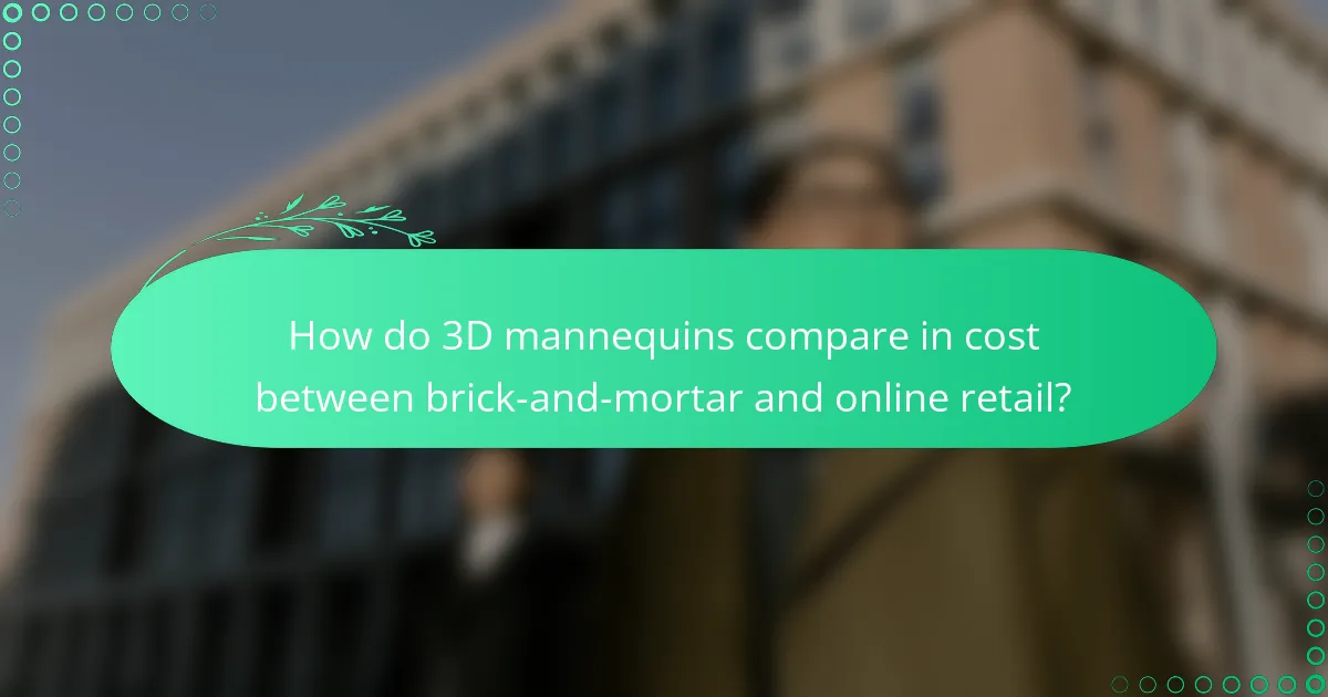 How do 3D mannequins compare in cost between brick-and-mortar and online retail?