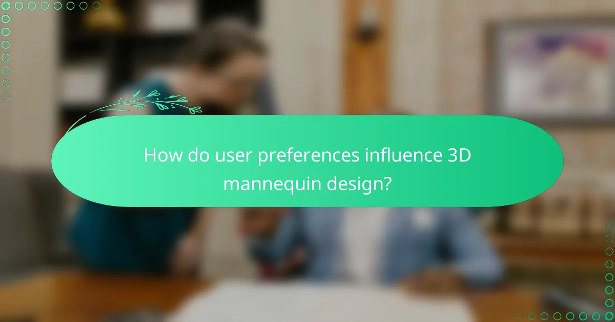 How do user preferences influence 3D mannequin design?