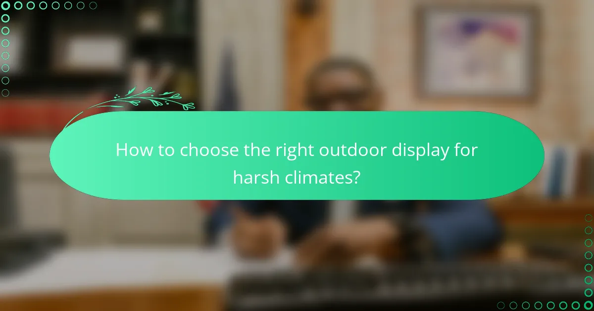 How to choose the right outdoor display for harsh climates?