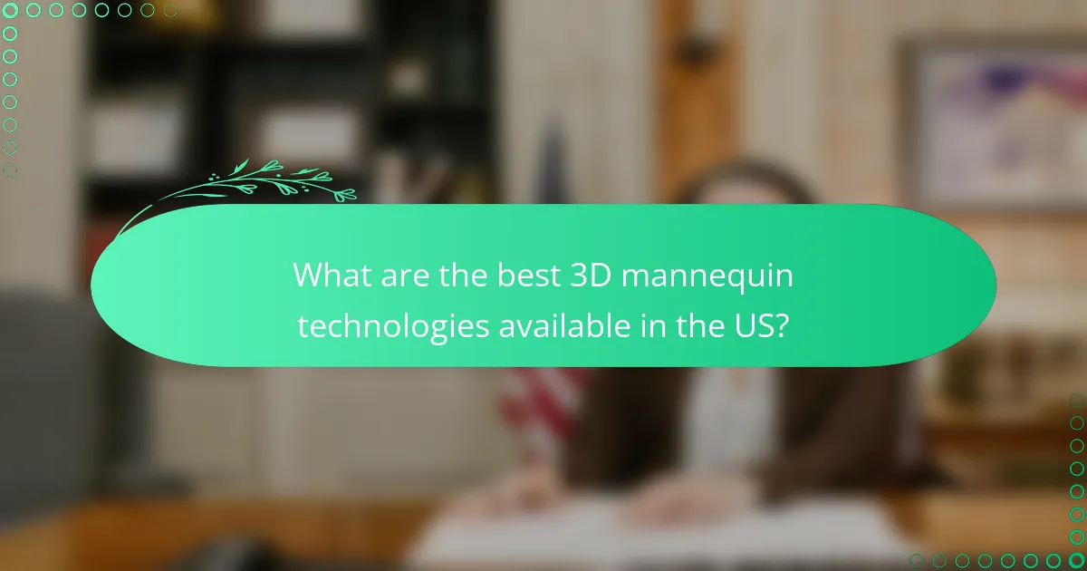 What are the best 3D mannequin technologies available in the US?