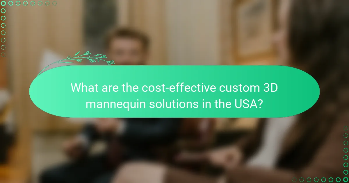What are the cost-effective custom 3D mannequin solutions in the USA?