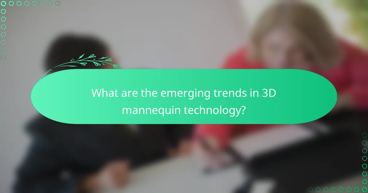 What are the emerging trends in 3D mannequin technology?