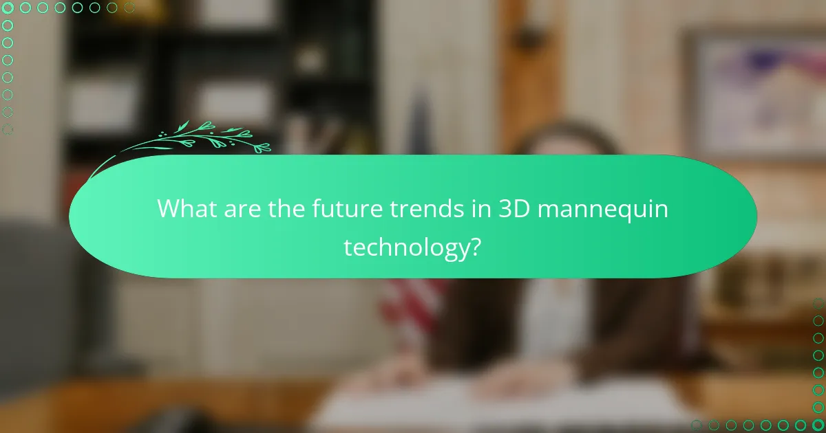 What are the future trends in 3D mannequin technology?