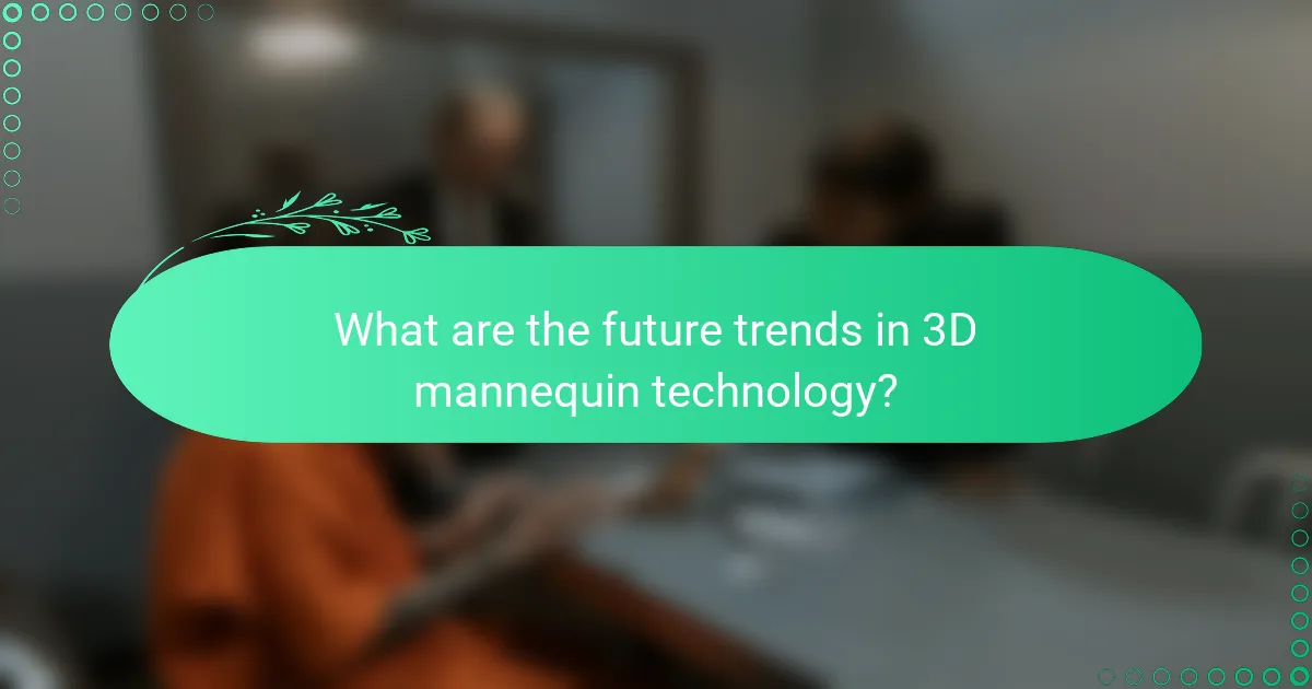 What are the future trends in 3D mannequin technology?