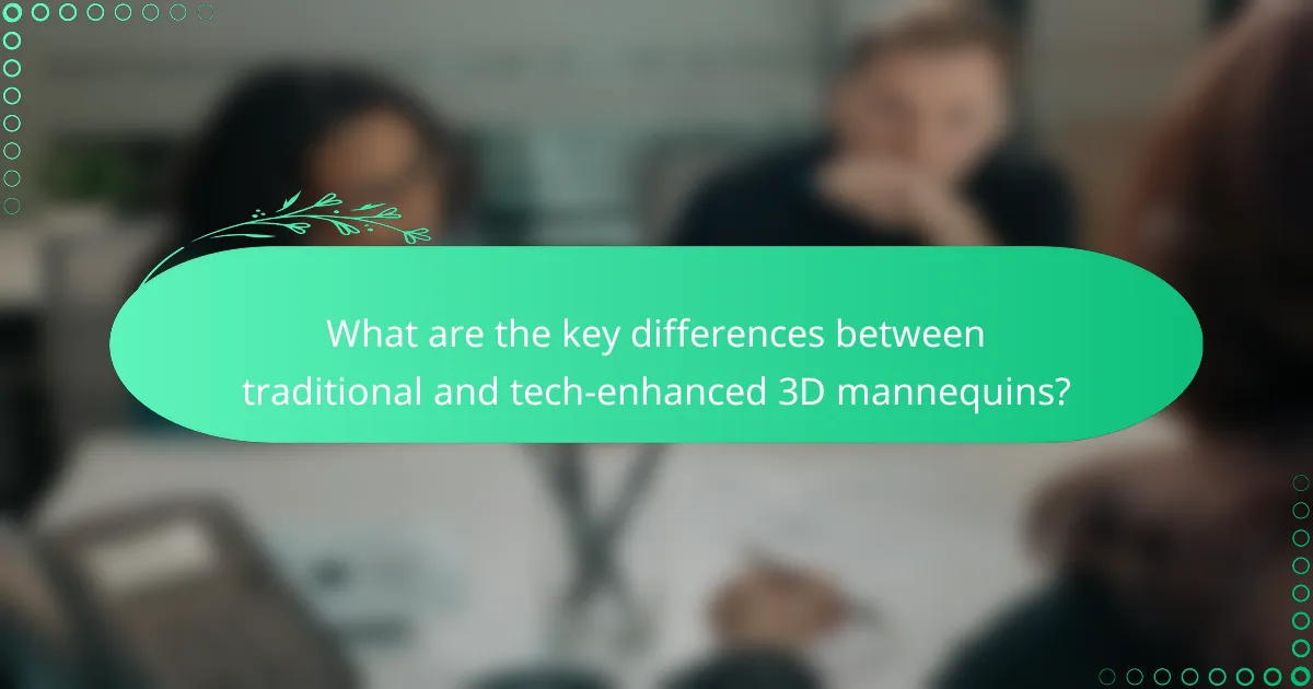 What are the key differences between traditional and tech-enhanced 3D mannequins?