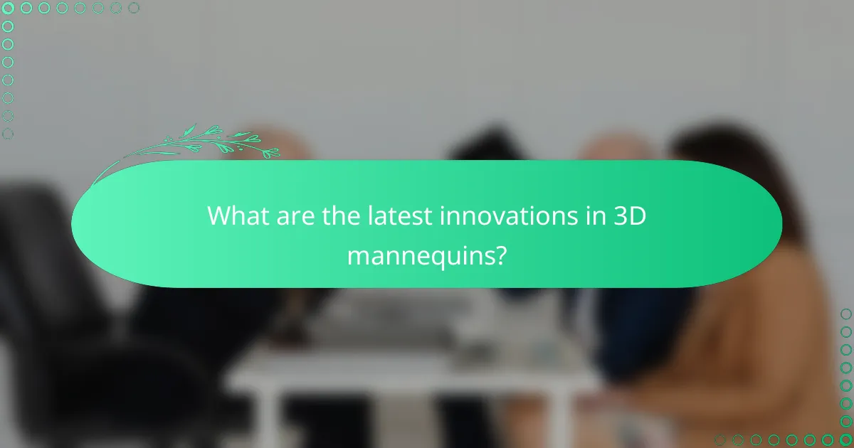 What are the latest innovations in 3D mannequins?