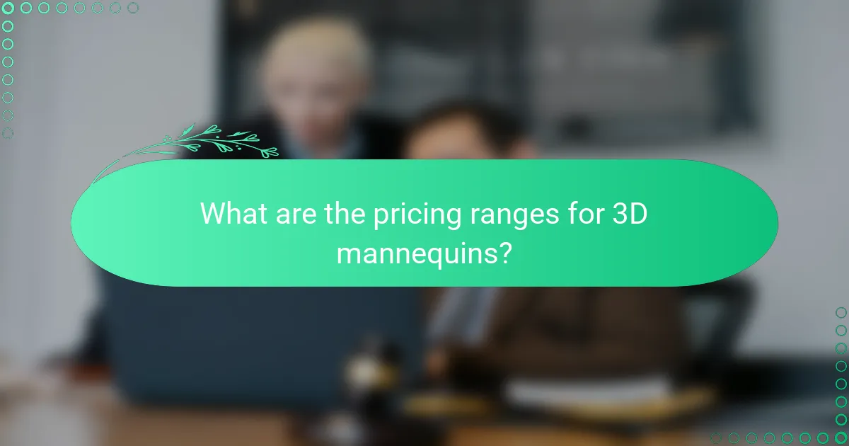 What are the pricing ranges for 3D mannequins?