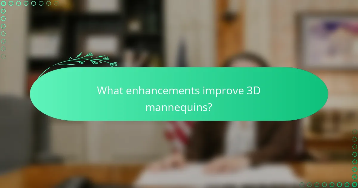 What enhancements improve 3D mannequins?